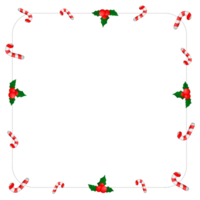 fröhlich Weihnachten Karte Süßigkeiten Stock Beere schmücken Rahmen Rand Design png