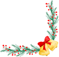 cadeau cloche arbre Noël Cadre coin frontière décoratif carte conception png