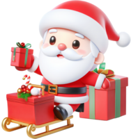 3d personaje Papa Noel claus de alegre Navidad png