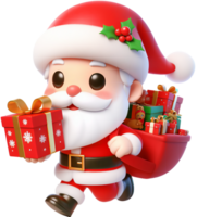 3d character Santa Claus of Merry Christmas png