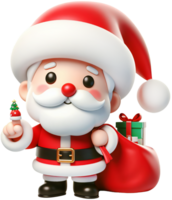 3d character Santa Claus of Merry Christmas png