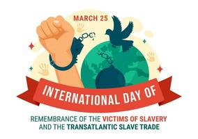 internacional día de remembranza de el víctimas de esclavitud y el transatlántico esclavo vector diseño ilustración a en contra trata en personas