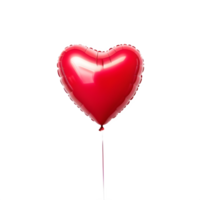 AI generated heart shape balloon isolated on transparent background. ai generative png