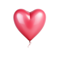 AI generated heart shape balloon isolated on transparent background. ai generative png