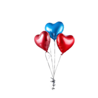 AI generated heart shape balloon isolated on transparent background. ai generative png