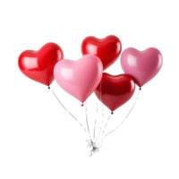 AI generated heart shape balloon isolated on transparent background. ai generative png