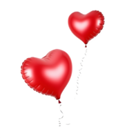 AI generated heart shape balloon isolated on transparent background. ai generative png