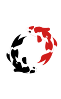 two koi fish on a transparent background png
