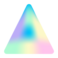 holografische sticker, hologram etiket driehoek vorm geven aan. PNG sticker voor ontwerp model. holografische getextureerde sticker voor voorbeeld labels, etiketten