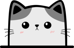 chat visage dessin animé personnage png