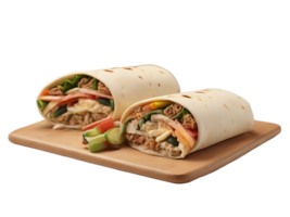 AI generated Pitas rolls with meant and vegetables with PNG