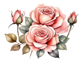 AI generated Bouquet of rose for valentines day. PNG