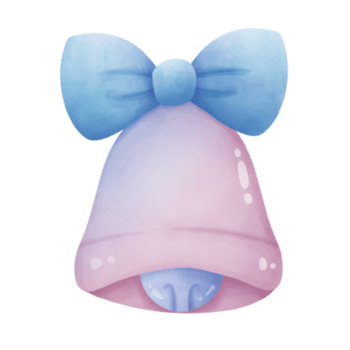 jul klocka med blå rosett png