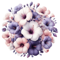 AI generated Shrub Althaea flower ring , blooming flower png