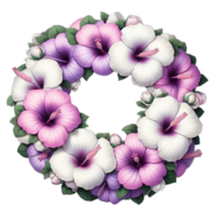 AI generated Shrub Althaea flower ring , blooming flower png