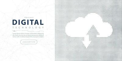 Abstract digital technology cloud hi-tech futuristic grey white background, cyber information communication, innovation future tech data, internet network connection, Ai big data lines dots vector
