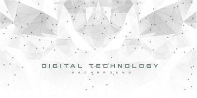 Abstract digital technology hi tech futuristic grey white background, cyber information communication, innovation future tech data, internet network connection, Ai big data lines dots, circuit vector