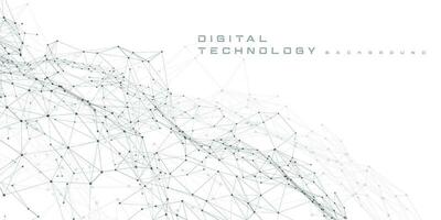 Abstract digital technology hi tech futuristic grey white background, cyber information communication, innovation future tech data, internet network connection, Ai big data lines dots, circuit vector