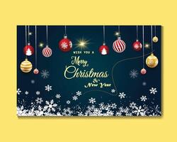 Horizontal banner template for Christmas and new year vector