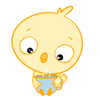 Little Chick with coffee png