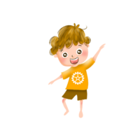 Cute boy jump png