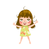 Cute Girl Jump 01 png