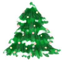 Christmas tree illustration with snow png