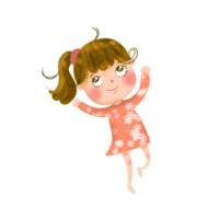 pequeno menina saltar ilustração png