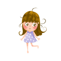 Cute little girl walking illustration png