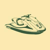 Vintage character design of water craft boat vector