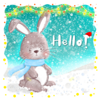 mignonne Noël lapin png