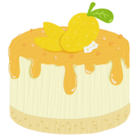 pétrole La peinture dessert gâteau mangue dessin animé avec mangue et confiture png