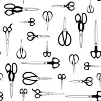 Scissors pattern for textile fabric wrapping paper hand drawn vector illustration