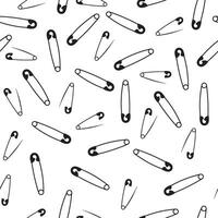 Seamless pattern of safety pins on a white background vector illustration