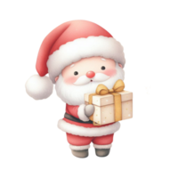 ai generado acuarela linda Papa Noel claus en Navidad png