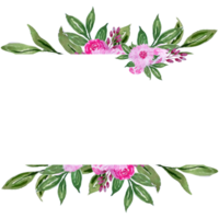 aguarela floral convite quadro, Armação clipart.botânico flor ilustração mão pintado png