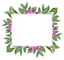 acuarela floral marco border.botanical flor ilustración mano pintado png