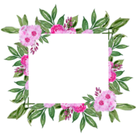 acuarela floral marco border.botanical flor ilustración mano pintado png