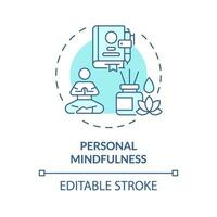 2D editable blue icon personal mindfulness concept, isolated vector, mindful entrepreneurship thin line illustration. vector