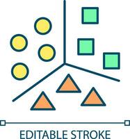 2D editable anomaly detection icon, isolated vector representing predictive maintenance, multicolor thin line illustration.