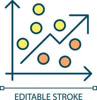 2D editable failure prediction icon representing predictive maintenance, isolated vector, multicolor thin line illustration. vector