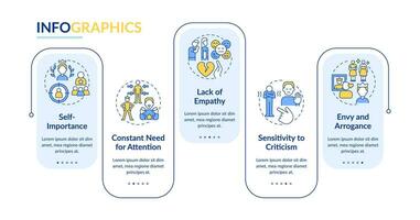 2D codependent relationship vector infographics template, data visualization with 5 steps, process timeline chart.