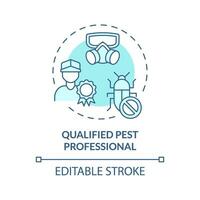2D editable blue qualified pest professional icon, monochromatic isolated vector, integrated pest management thin line illustration. vector