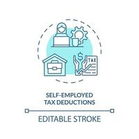 Self-employed tax deduction soft blue concept icon. Reduce taxable income. Tax relief. Type of financial benefit. Round shape line illustration. Abstract idea. Graphic design. Easy to use in article vector