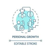 2D editable blue icon personal growth concept, isolated vector, mindful entrepreneurship thin line illustration. vector