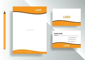 Letter Head with Business Card Combo for Commercial use, Business Marketing template design. vector