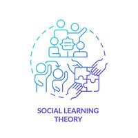 2D gradient social learning theory icon, simple vector, thin line illustration representing learning theories. vector