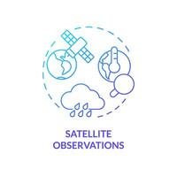 2D gradient satellite observations icon, simple isolated vector, climate metrics thin line illustration. vector