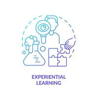 2D gradient experiential learning icon, simple vector, thin line illustration representing learning theories. vector