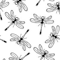 Dragonfly seamless pattern vector